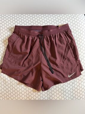 Nike Maroon Men's 2 in 1 Running Shorts